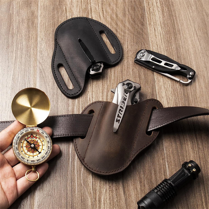 Edc Carry Belt - Oryginalne skórzane etui na składany uchwyt
